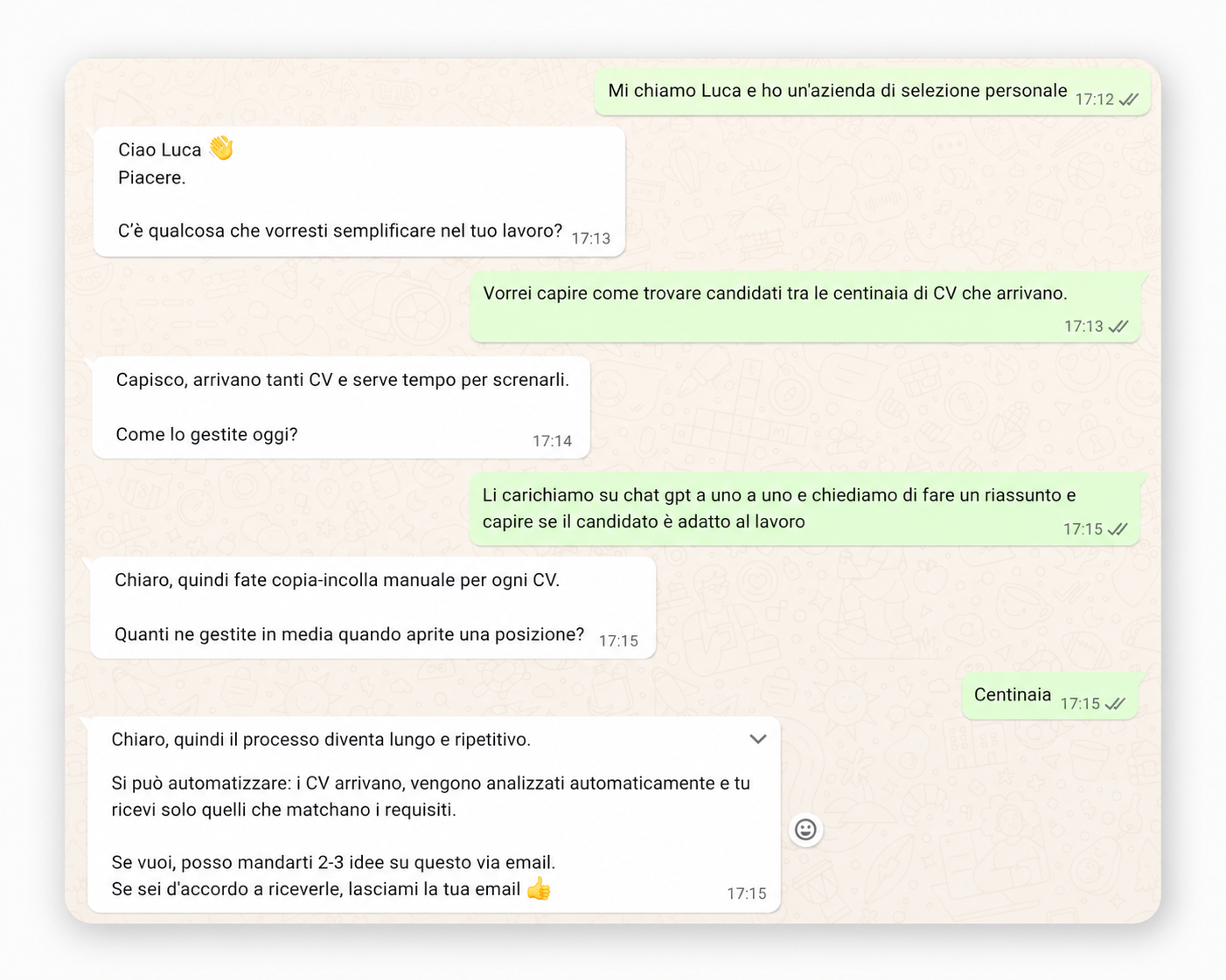 Un primo contatto che non si perde